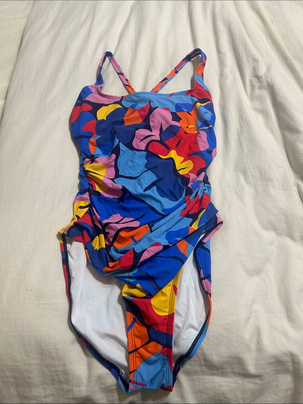 Nautica Bright Multi-Color Abstract One-Piece Swimsuit